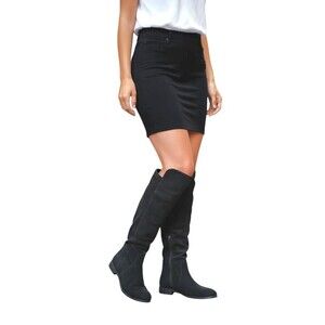 Over-the-Knee Black Riding Boots Style Leather Upper Size: EU 37 / NA ~6.5-7
